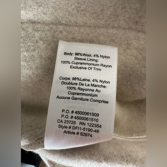 Aritzia Babaton Atelier Cormac Coat 96% Wool Tan Colour Size Extra Small - Picture 10 of 16